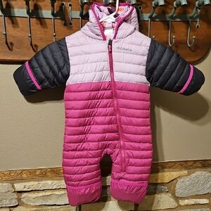 Columbia Reversible Two-Tone Pink Snowsuit Size 6-12mths